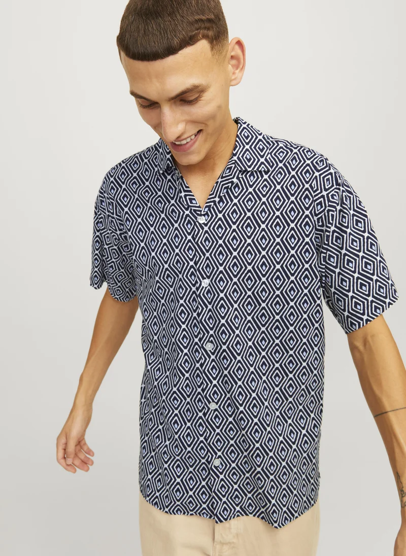 JACK & JONES Polka Dot Print Regular Fit Shirt