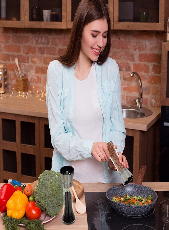 ARLICODECK™ Stainless Steel and Pepper Grinder Tall Salt and Pepper Mill Shakers with Adjustable Coarseness (Meduime Steel and Pepper Grinder) - Image 4