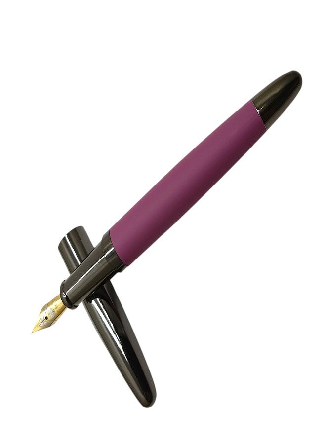 auteur Premium Zest Purple Fountain Pen With Ink Converter Metal Body Fine Nib Best Gift Pen For Men & Women Professional Executive Office, Nice Pens - Image 1