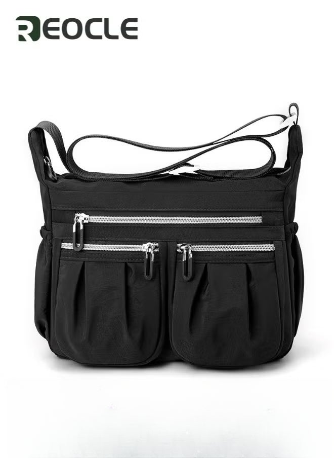 ريوكل حقيبة كروس بودي نسائية مقاومة للماء مع جيوب متعددة وحقيبة رسول حقيبة نايلون خفيفة الوزن حقيبة يد - Image 1