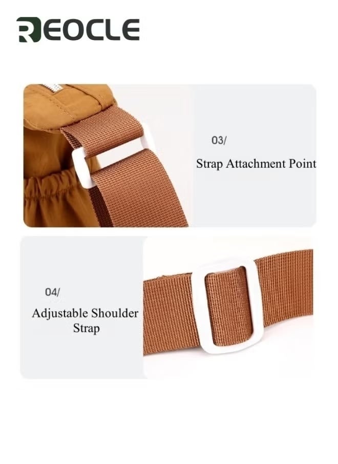 ريوكل حقيبة كروس بودي نسائية مقاومة للماء مع جيوب متعددة وحقيبة رسول حقيبة نايلون خفيفة الوزن حقيبة يد - Image 3