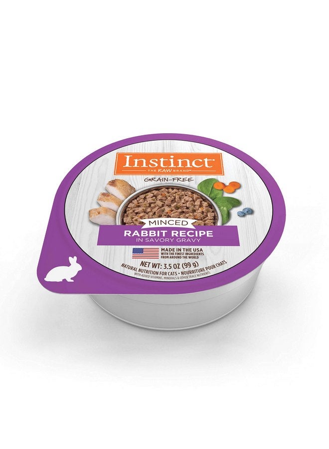 غريزة طعام القطط الرطب الطبيعي من Instinct Grain Free Minced Recipe مع Real Rabbit، 3.5 أونصة (علبة تحتوي على 12 كوبًا) - Image 2