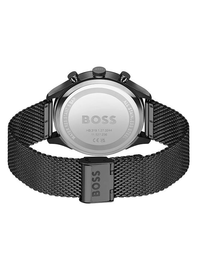 BOSS ساعة يد كرونوغراف دائرية من الستانلس ستيل للرجال 1514065 - 45 ملم - Image 3