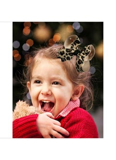 VEICOSTT Leopard Print Bow for Women Hair Bow Hair Clip Leopard Hair Accessories for Girls Double Layer Hair Bow Clips 2 Pack ZFJ55 (Pattern A)  - Image 3