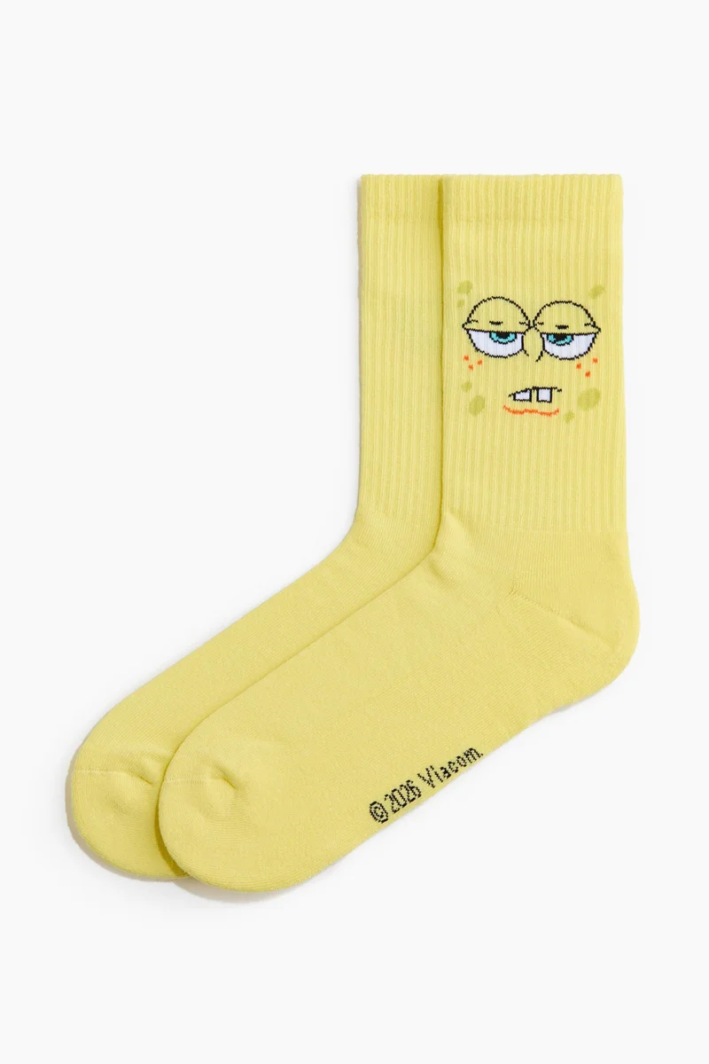 H&m Motif-detail socks