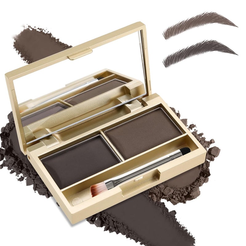 Boobeen Eyebrow Powder Kit 2color Waterproof Eyebrow Palette Makeup to Definer  Filler Brows Eyebrow Color Powder Shape Natural Looking Brow  with Mirror Brush