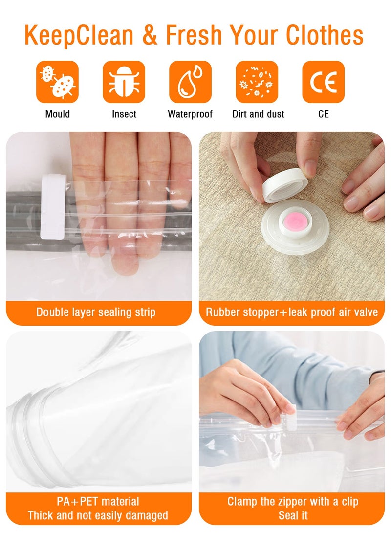 HomarKet Premium Vacuum Storage Bags with Electric Pump, 6 Pack 60X80CM Reusable Space Saver Bags for Clothes, Mattress, Blanket, Duvets, Pillows, Comforters, Quilt, Travel  - Image 5