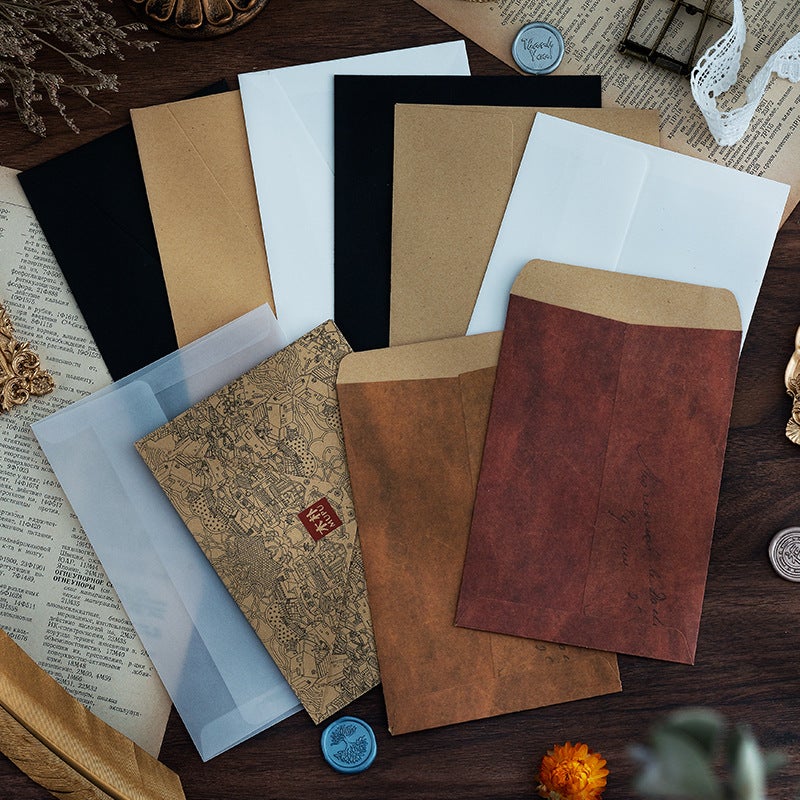 Retro Kraft Paper Envelopes - Plain White, Vintage Style for Invitations & Wax Seals - Image 2