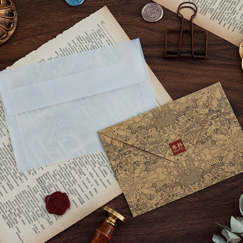 Retro Kraft Paper Envelopes - Plain White, Vintage Style for Invitations & Wax Seals - Image 4