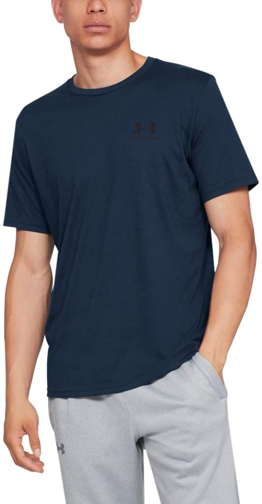 Under Armour Men's Sportstyle Left Chest Short-Sleeve T-Shirt, Academy Blue (408)/Black, X-Small - Image 5