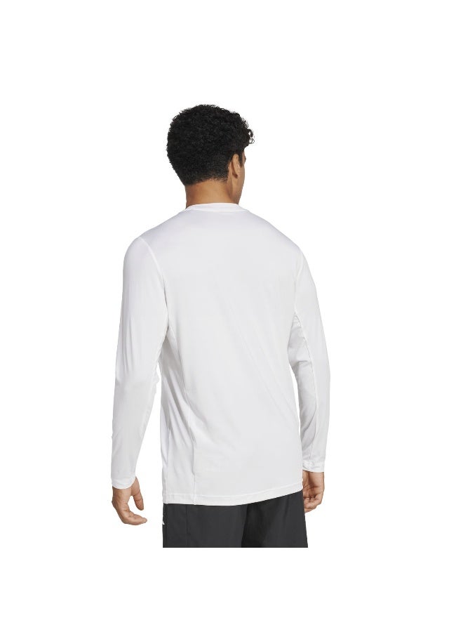 Adidas Tr-Es Stre Ls T White Training T-Shirts For Men XS - Image 4