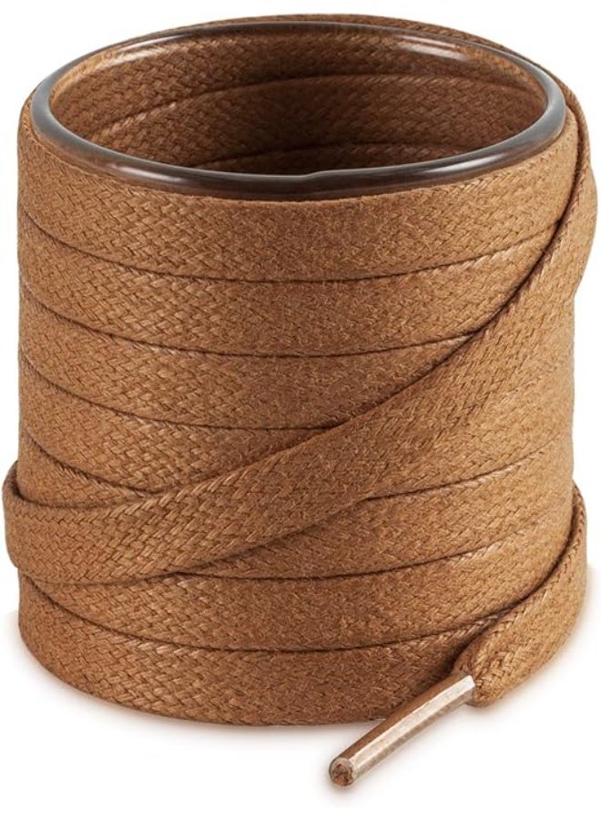 اربطة احذية مسطحة من القطن المشمع للاحذية الطويلة والاحذية الرياضية للرجال والنساء - والأحذية ذات الرقبة الطويلة والفساتين - متوفرة زوجان باطوال وألوان متعددة - Image 1