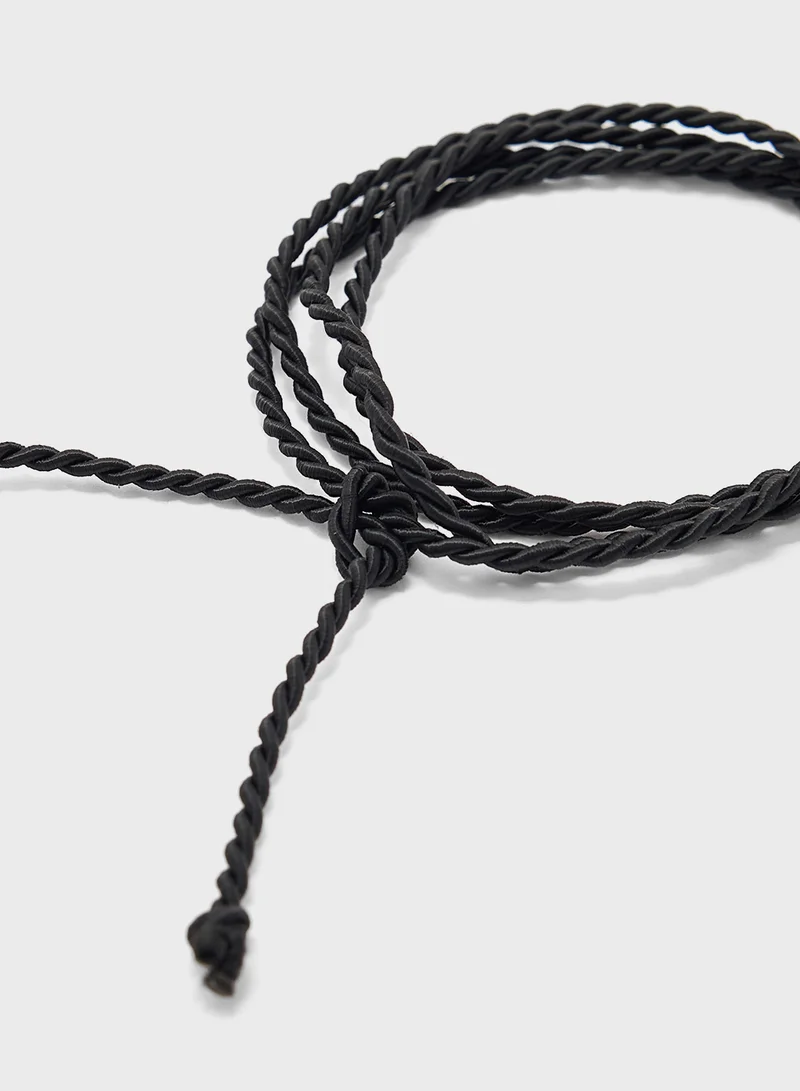 جينجر Oversized Floral Tie Up Choker Necklace