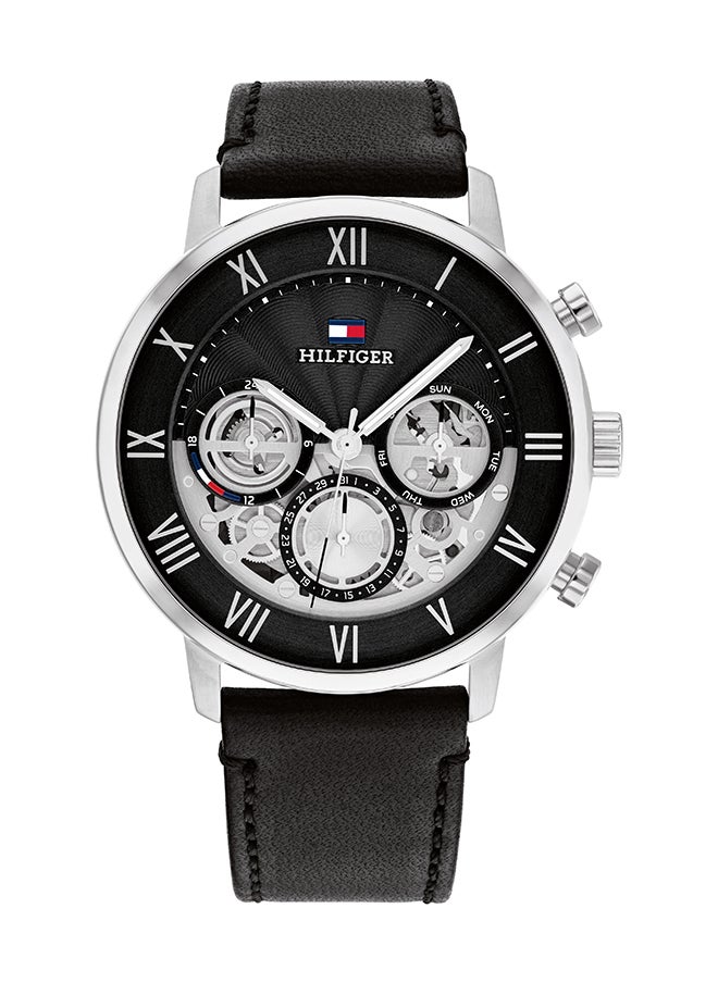 TOMMY HILFIGER - Men's Analog Round Shape Leather Wrist Watch 1710565 - 44 Mm - Image 1