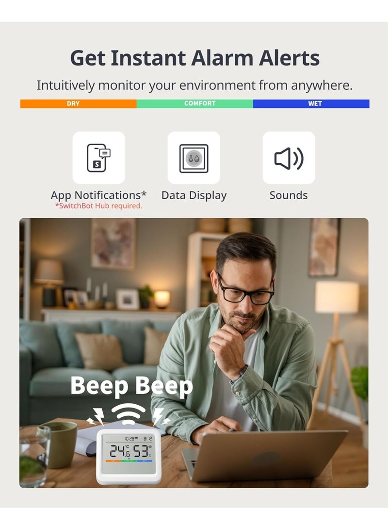 SwitchBot Meter Pro Digital Hygrometer & Thermometer – Smart Wireless Indoor Temperature & Humidity Monitor with Bluetooth App Control, Real-Time Alerts, High Accuracy Sensor - Image 2
