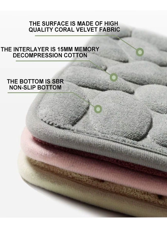 Reelyo Bathroom Rug Quick Dry Mats, Soft and Absorbent Bathroom Rugs, Rubber Backing Machine Washable Shower Floor Rugs, Bathmat Runner, Bathroom Home Decor Accessories（40*60cm） - Image 4