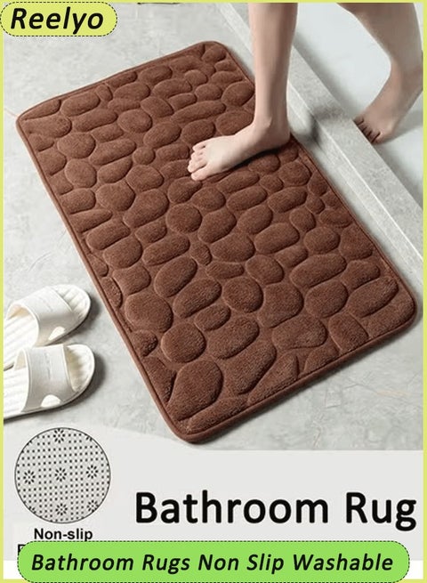 Bathroom Rug Quick Dry Mats, Soft and Absorbent Bathroom Rugs, Rubber Backing Machine Washable Shower Floor Rugs, Bathmat Runner, Bathroom Home Decor Accessories（40*60cm）