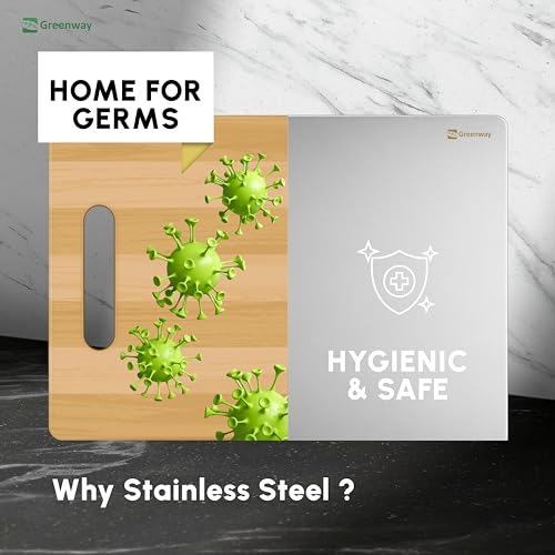 Greenway Stainless Steel Chopping Board with Kitchen Lip 41 x 31 cm Food Grade Cutting Board Heavy Duty Non Slip Rust Resistant Easy to Clean Durable Metal Cutting Surface for Kitchen Cooking - Image 4