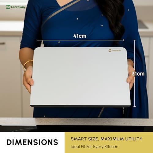 Greenway Stainless Steel Chopping Board with Kitchen Lip 41 x 31 cm Food Grade Cutting Board Heavy Duty Non Slip Rust Resistant Easy to Clean Durable Metal Cutting Surface for Kitchen Cooking - Image 3
