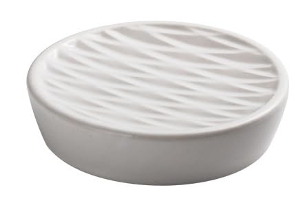 UMAI Premium Ceramic Soap Dish Holder | Easy to Clean & Moisture Resistant | for Bathroom Kitchen Sink | Scratch Proof Round Soap Case | White - Image 1