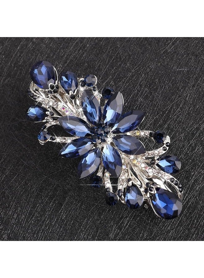 ماي كرييت مشابك شعر MAYCREATE للنساء، مشابك مركزية مزينة بأحجار الراين، مشابك شعر أنيقة ربيعية، مشابك شعر خلفية، لون أزرق - Image 5