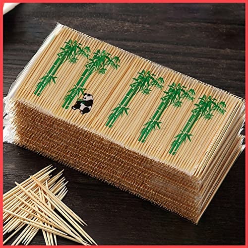 Wolpin Wooden Toothpicks (1000 Pieces) | Double Headed Bamboo Toothpick Sticks for Kitchen Dining Snacks Baking Party Use | Clean Smooth Finish Tooth Picks for Daily Household Use - Image 1