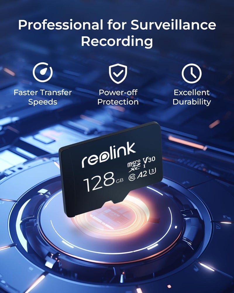 REOLINK 128GB microSDXC UHS-I Memory Card, U3, A2, V30, Class 10, Micro SD Card Compatible with Reolink Security Camera - Image 3