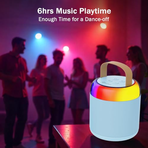 pTron Newly Launched Fusion Bliss 16W Bluetooth Speaker with Wireless Karaoke Mic, 6Hrs Playtime, Vibrant RGB Lights, Voice Effects, Multi-Play Modes BT5.3/TF Card & Type-C Charging Port (Blue) - Image 5