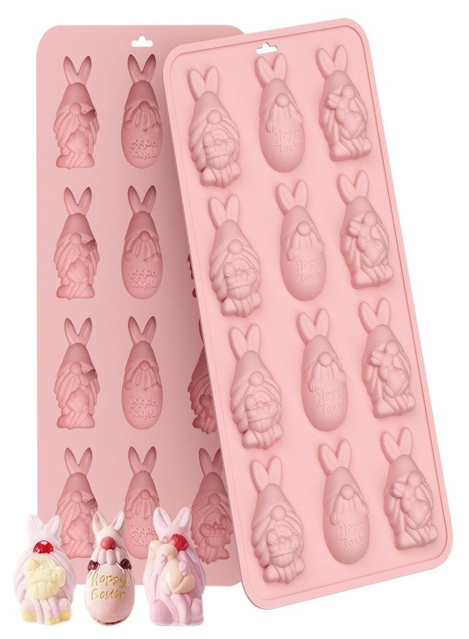 Ysqool Easter Gnome Silicone Molds, Non-Stick Easter Candy Mold, Food Grade Silicone Chocolate Molds for Baking DIY Holiday Treats,1PC, Pink - Image 1