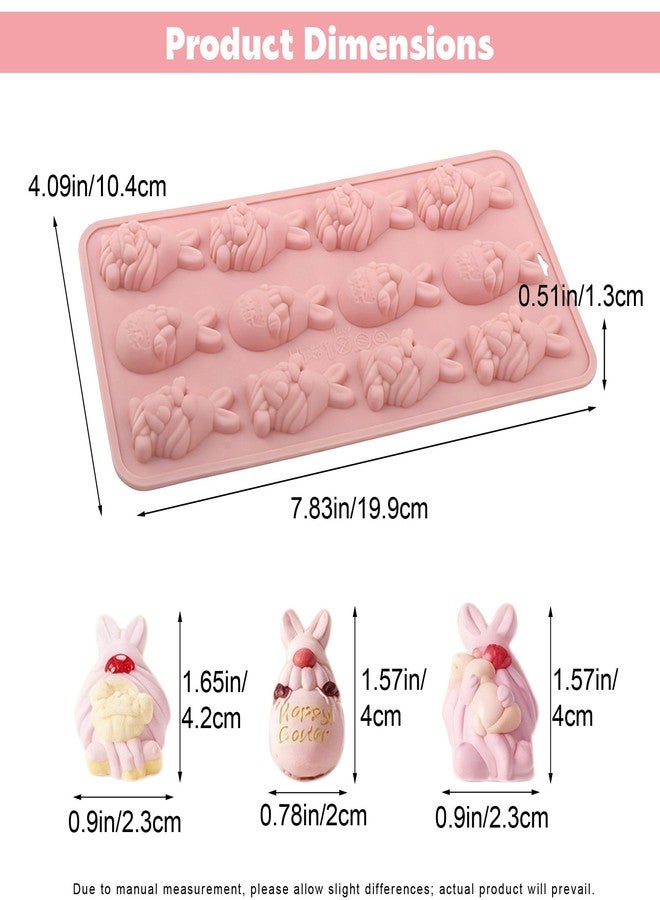 Ysqool Easter Gnome Silicone Molds, Non-Stick Easter Candy Mold, Food Grade Silicone Chocolate Molds for Baking DIY Holiday Treats,1PC, Pink - Image 2
