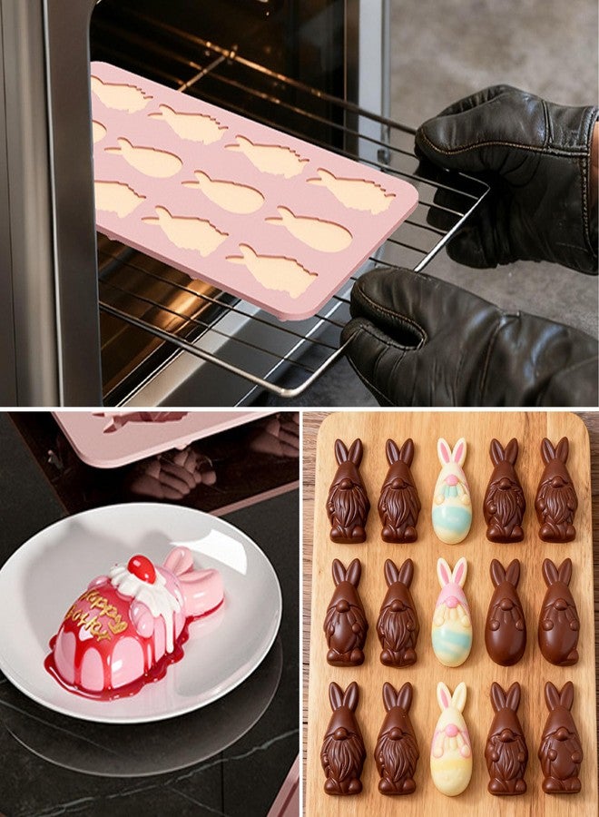 Ysqool Easter Gnome Silicone Molds, Non-Stick Easter Candy Mold, Food Grade Silicone Chocolate Molds for Baking DIY Holiday Treats,1PC, Pink - Image 5