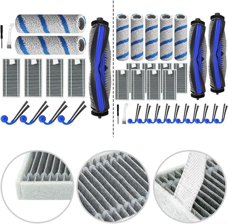 Replacement Parts Kit B For ECOVACS Deebot X11 Omni X11 Pro Includes Mopping Rollers Side Brushes HEPA Filters - Image 4