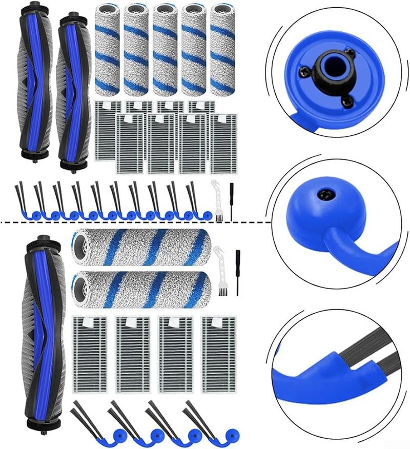 Replacement Parts Kit B For ECOVACS Deebot X11 Omni X11 Pro Includes Mopping Rollers Side Brushes HEPA Filters - Image 5