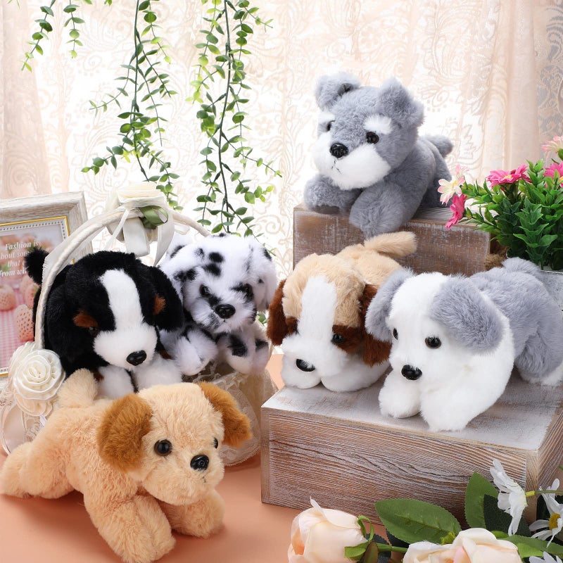 Harrycle 6 Pcs 8 Inch Stuffed Animal Plush Dog Puppy Soft Plush Pillow Toy Fluffy Puppy Set for Kids Girls Dog Theme Party Favor Birthday Baby Room Home Decor (Mixed Color,Mixed) - Image 5