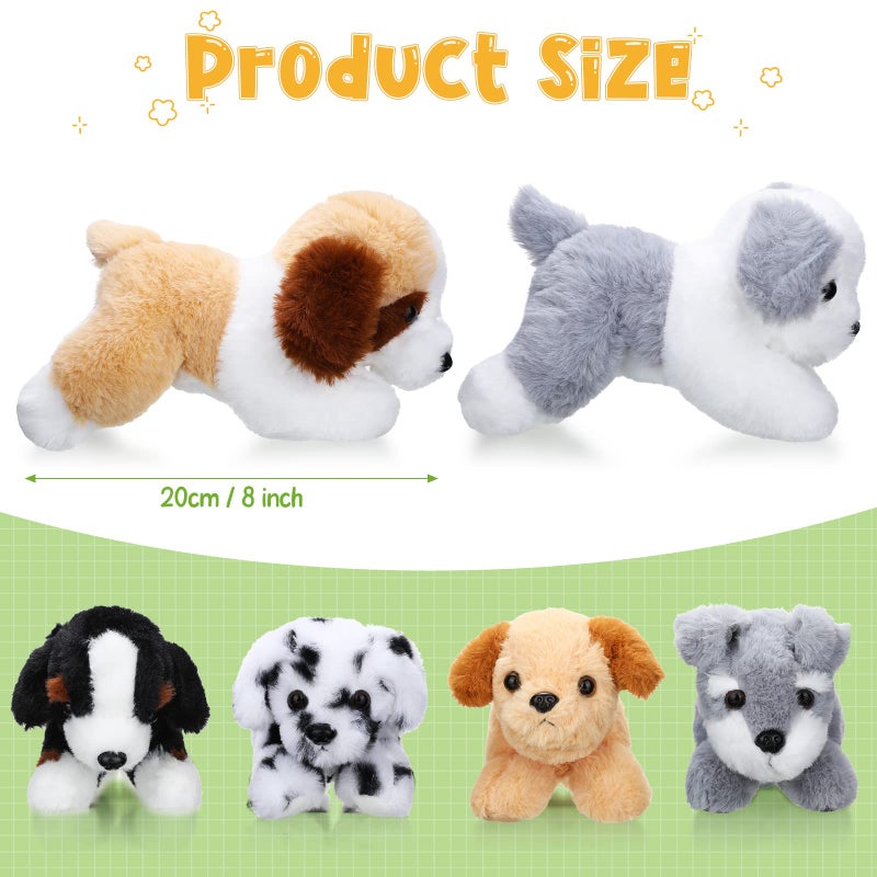 Harrycle 6 Pcs 8 Inch Stuffed Animal Plush Dog Puppy Soft Plush Pillow Toy Fluffy Puppy Set for Kids Girls Dog Theme Party Favor Birthday Baby Room Home Decor (Mixed Color,Mixed) - Image 2