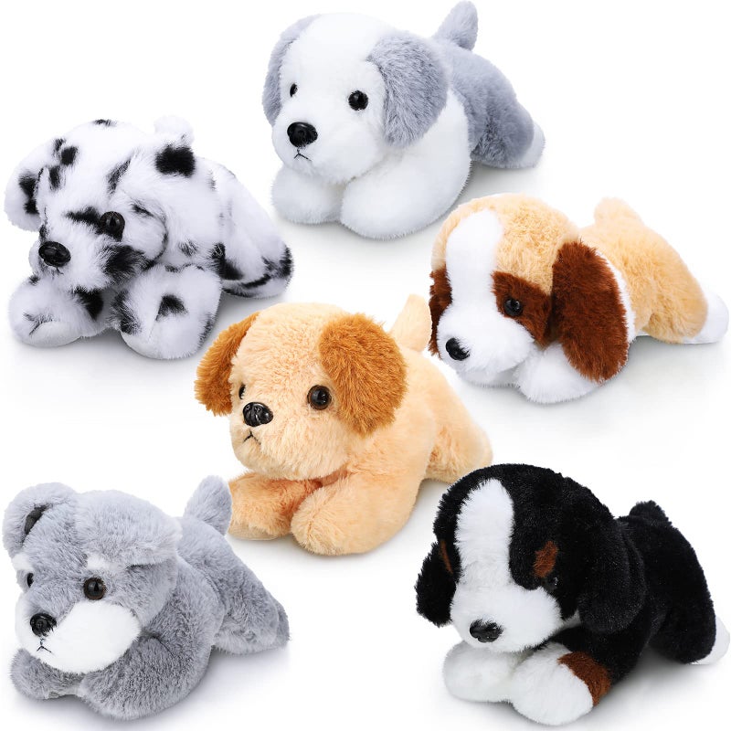 Harrycle 6 Pcs 8 Inch Stuffed Animal Plush Dog Puppy Soft Plush Pillow Toy Fluffy Puppy Set for Kids Girls Dog Theme Party Favor Birthday Baby Room Home Decor (Mixed Color,Mixed) - Image 1