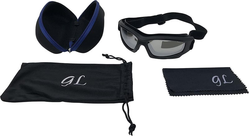 Get Lost Helmets Store Motorcycle Goggles For Men: Heavy-Duty Motorcycle Riding Goggles w/Hard Case, Cleaning Cloth, & Pouch - Image 4