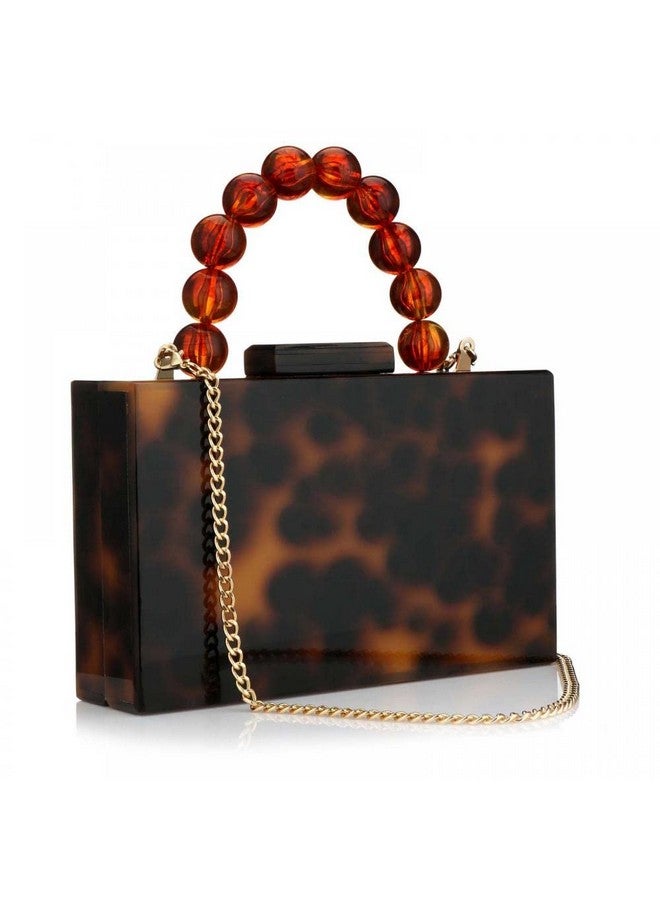 Gets Acrylic Clutch Purses For Women Marbling Beads Chain Purses And Handbags Elegant Banquet Evening Crossbody Bag (T Leopard) - Image 1