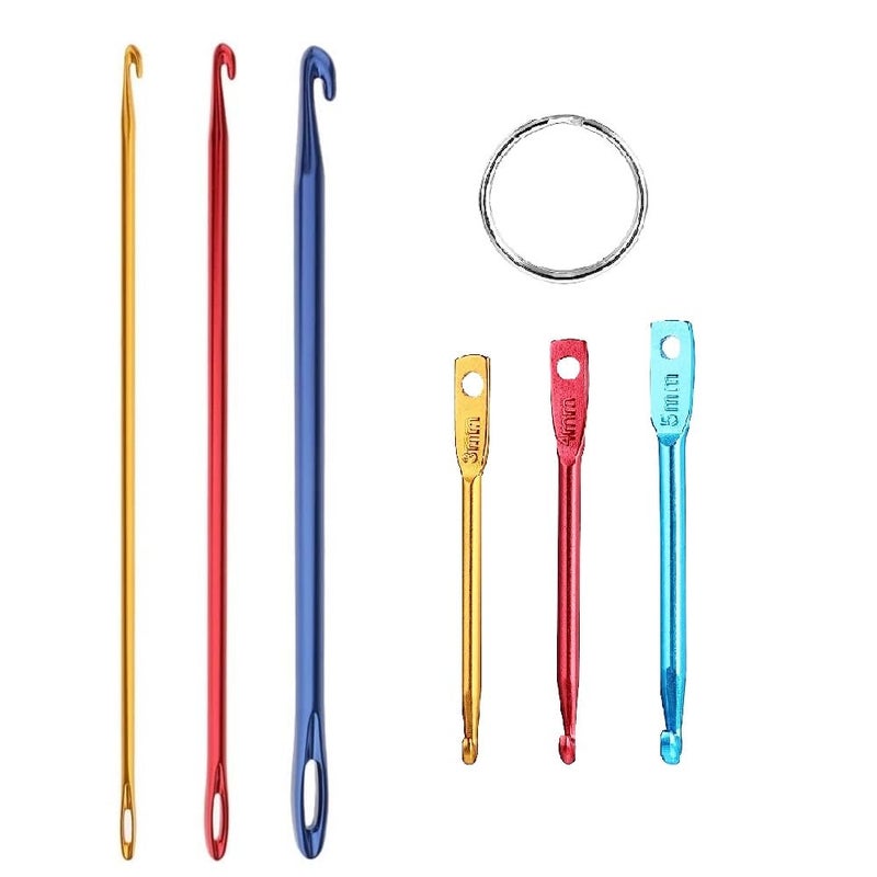 Zuoyou Crochet Hook Kit with Mini Keychain Crochet Hook, Aluminum Tunisian Afghan Crochet Knitting Needle with Eye - Image 2
