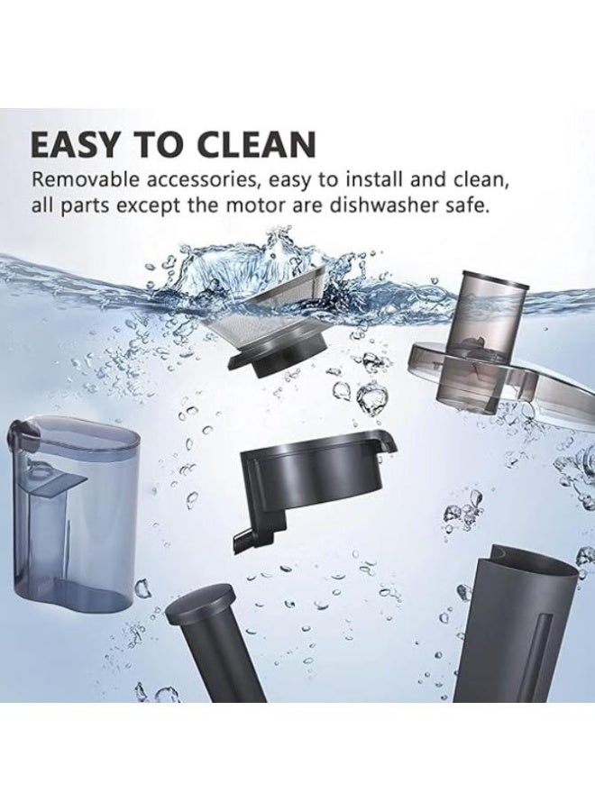 سيلفر كريست عصارة طرد مركزي من الفولاذ المقاوم للصدأ بقوة 800 وات (خالية من مادة BPA)، عصارة لعصر الفواكه والخضروات - فتحة تغذية بعرض 65 مم، وضع سرعة مزدوج مثالي للاستخدام الداخلي والخارجي (فضي) - Image 4