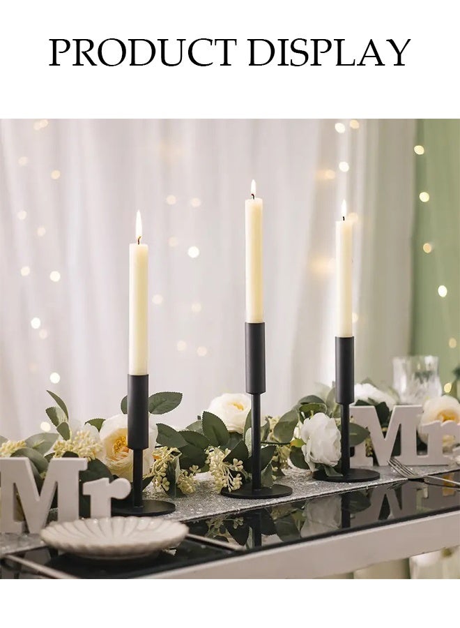 DUNISO 3 Pcs Candle Holders，Cone Shaped Single Head Candle Holder，Stable Structure，Used for Weddings, Dinners, Parties, and Home Decor,Matte Black  - Image 5