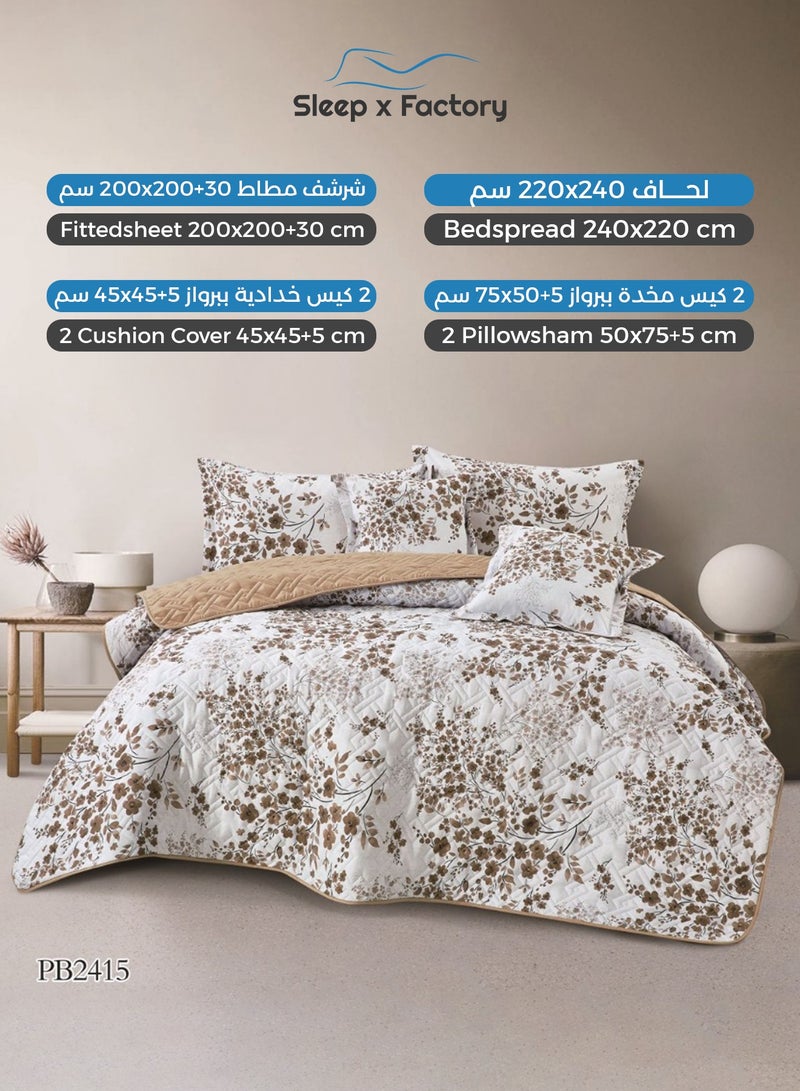 Sleep x Factory 6-Piece Double Compressed Comforter Set – Soft Microfiber Fabric – Elegant Design