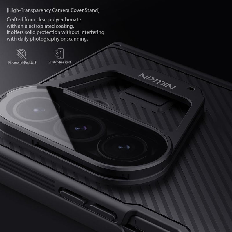 Nillkin For Samsung Galaxy Z Fold7 5G Black Mirror Prop Cd Texture Transparent Mirror Cover Phone Case(Black) - Image 5