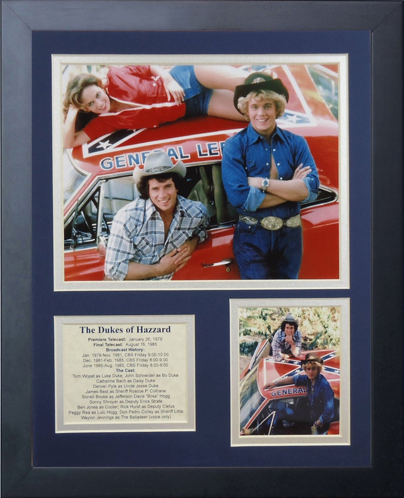 Legends Never Die Dukes of Hazzard General Lee Framed Photo Collage, 11 by 14-Inch - Image 1