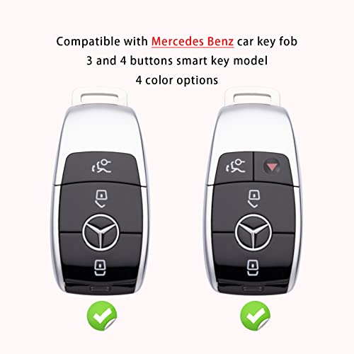 ZSPDACC Compatible with Mercedes Benz Key Fob Cover Red car Key Chain case Protector Holder E300 E350 E400 E450 A220 CLA250 C300 GLA250 GLB250 GLC300 GLE350 GLE450 GLE580 G550 C43 E53 E63 Accessories - Image 2