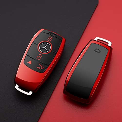 ZSPDACC Compatible with Mercedes Benz Key Fob Cover Red car Key Chain case Protector Holder E300 E350 E400 E450 A220 CLA250 C300 GLA250 GLB250 GLC300 GLE350 GLE450 GLE580 G550 C43 E53 E63 Accessories - Image 4