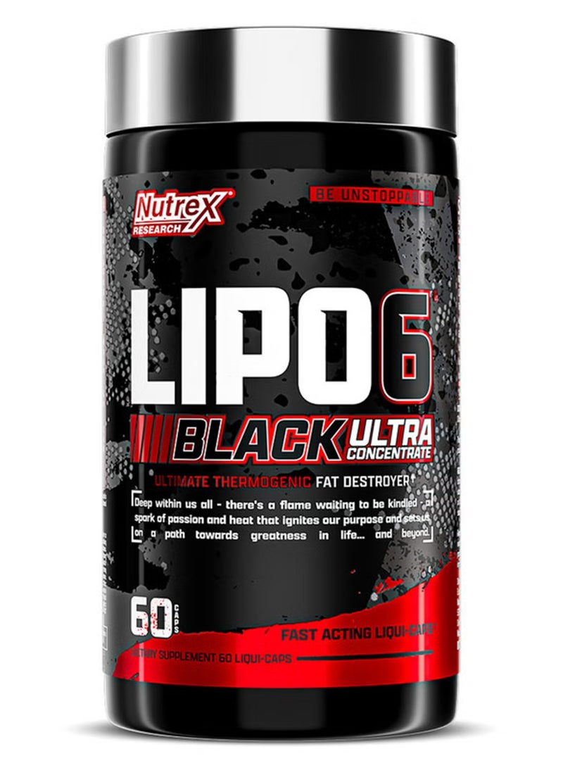 Nutrex Research Lipo-6 Black Ultra Concentrate Dietary Supplement 60 Capsules - Image 1