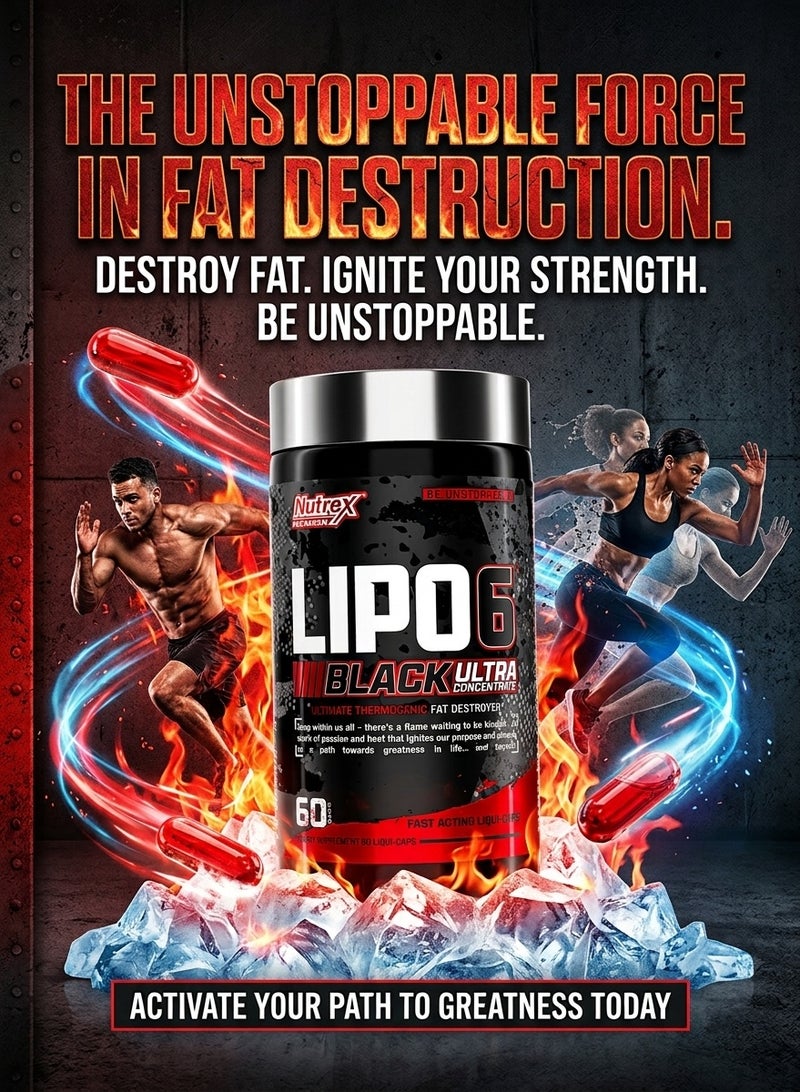 Nutrex Research Lipo-6 Black Ultra Concentrate Dietary Supplement 60 Capsules - Image 3