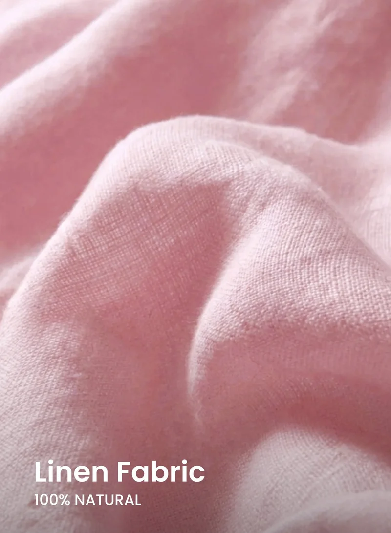 Just Nature Pink 100% Linen Relaxed Fit Shirt for Women | Best Price UAE