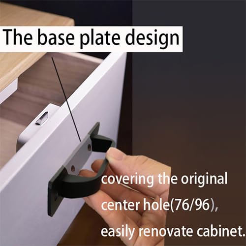 Ntresbonne 12 Pack 4 14 Inch 108 mm Flat Black Cabinet Pulls with Base Plate Cupboard Aluminum Handles Drawer Pull Cabinet Handles - Image 3